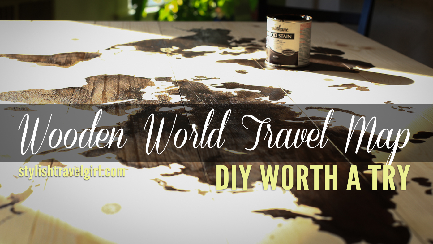 DIY Worth a Try: Wooden World Travel Map via thehappierhomemaker on stylishtravelgirl.com
