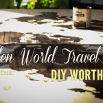 DIY Worth A Try: Display your travels beautifully on this wooden world travel map // via thehappierhomemaker.com
