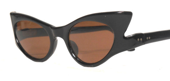 black cat eye vintage sunglasses from FeverVintage on Etsy