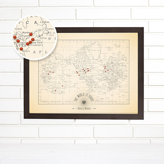 vintage wall map from wendygold on Etsy