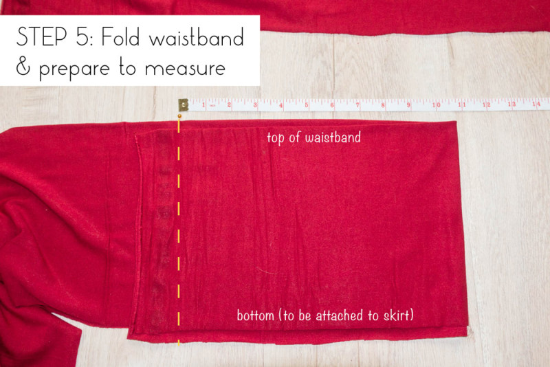Step 5: Fold waistband and prepare to measure