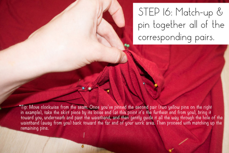 Step 16: Match up and pin together pairs of corresponding points
