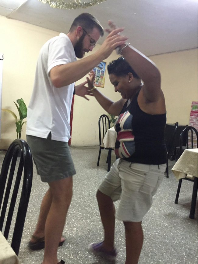 dancing with a local on our first day in Cuba