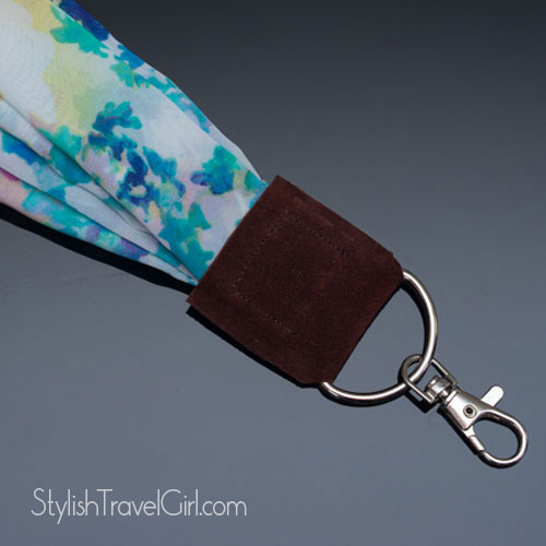 handmade luxury floral silk scarf camera wrist strap by Stylish Travel Girl