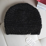 Sierra Snow Outfit on Stylish Travel Girl: Black Slightly Slouchy Crochet Hat by Stylish Travel Girl